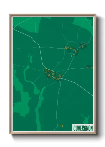Une affiche de carte sur Cuvergnon
