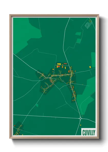 Une affiche de carte sur Cuvilly