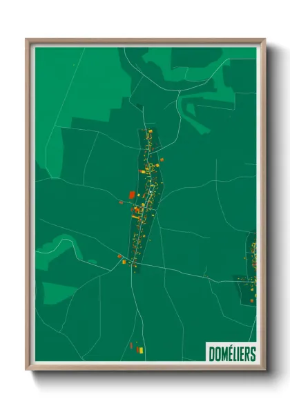 Une affiche de carte sur Doméliers
