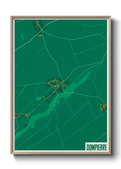 Une affiche de carte sur Dompierre