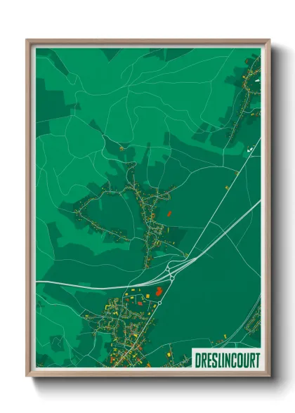 Une affiche de carte sur Dreslincourt