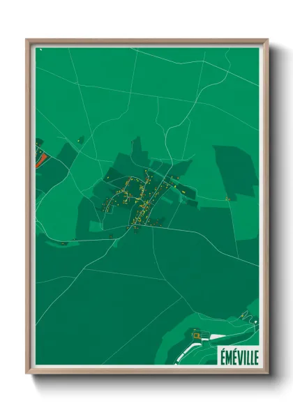Une affiche de carte sur Éméville