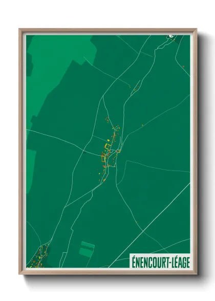 Une affiche de carte sur Énencourt-Léage