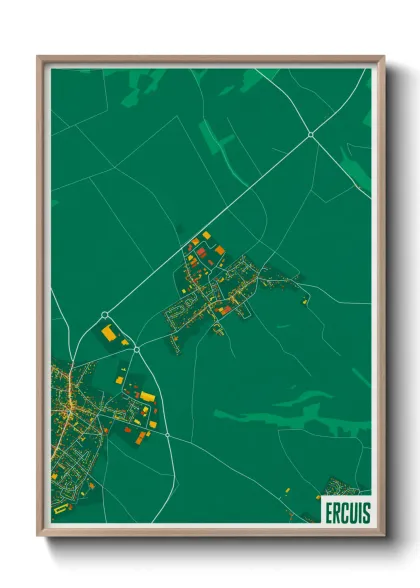 Une affiche de carte sur Ercuis