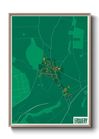 Une affiche de carte sur Erquery