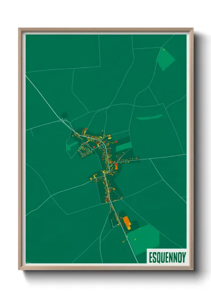 Une affiche de carte sur Esquennoy