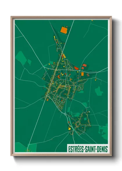 Une affiche de carte sur Estrées-Saint-Denis