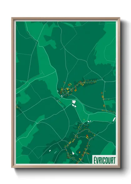 Une affiche de carte sur Évricourt