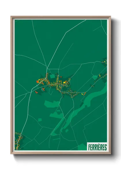 Une affiche de carte sur Ferrières