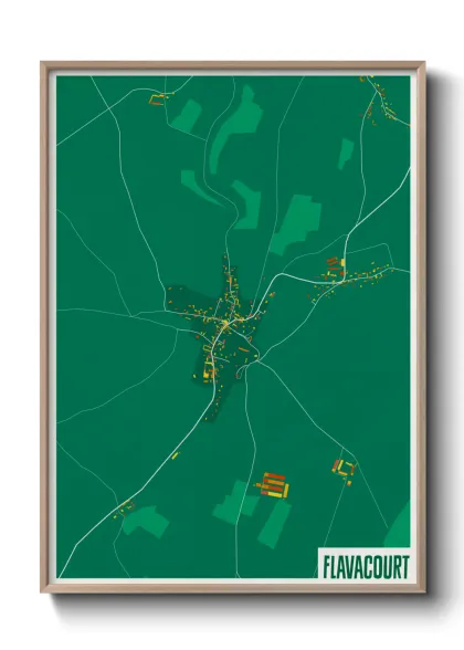 Une affiche de carte sur Flavacourt