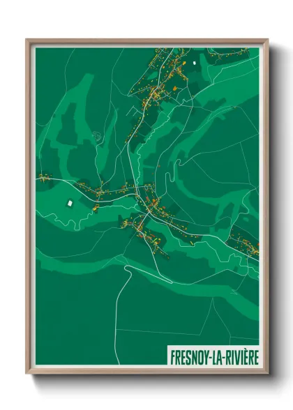 Une affiche de carte sur Fresnoy-la-Rivière