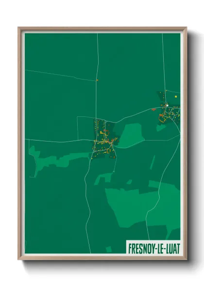 Une affiche de carte sur Fresnoy-le-Luat