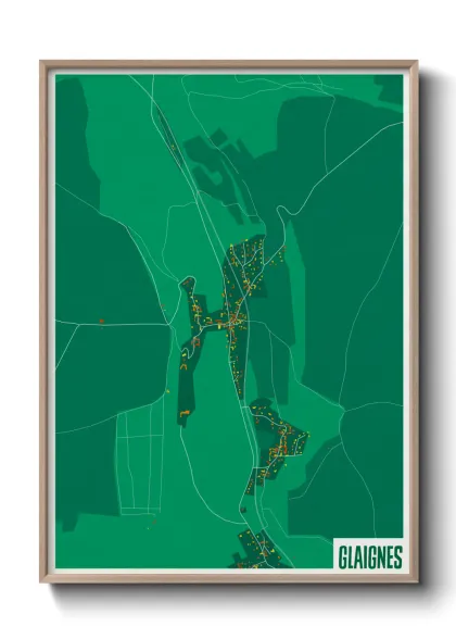 Une affiche de carte sur Glaignes