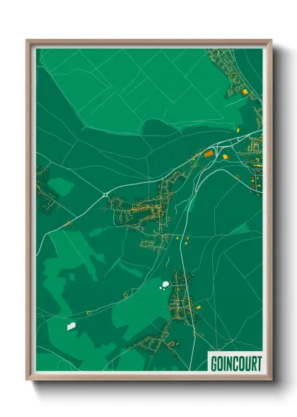 Une affiche de carte sur Goincourt