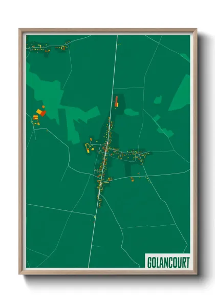 Une affiche de carte sur Golancourt