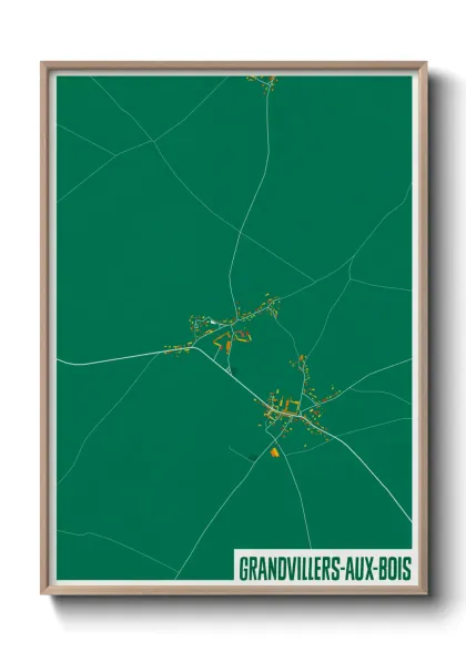 Une affiche de carte sur Grandvillers-aux-Bois