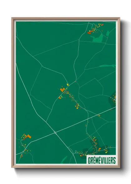 Une affiche de carte sur Grémévillers