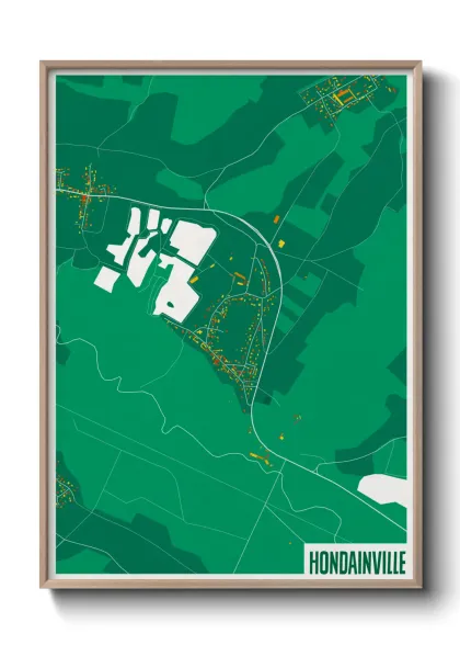 Une affiche de carte sur Hondainville