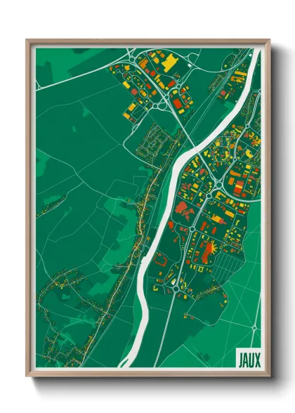 Une affiche de carte sur Jaux