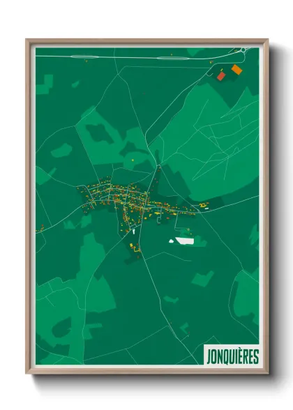 Une affiche de carte sur Jonquières