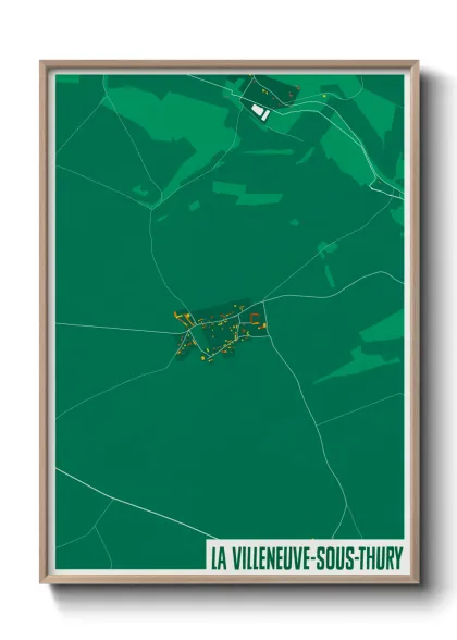 Une affiche de carte sur La Villeneuve-sous-Thury