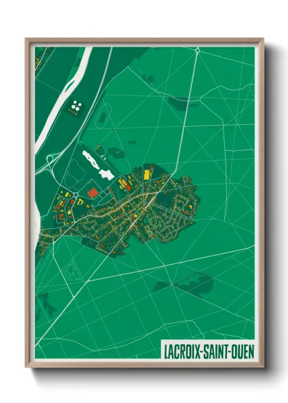 Une affiche de carte sur Lacroix-Saint-Ouen