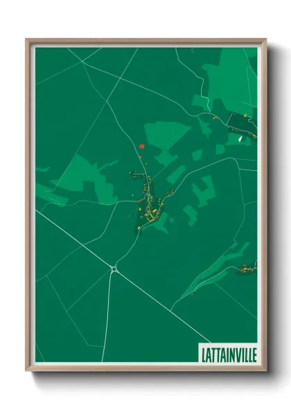 Une affiche de carte sur Lattainville