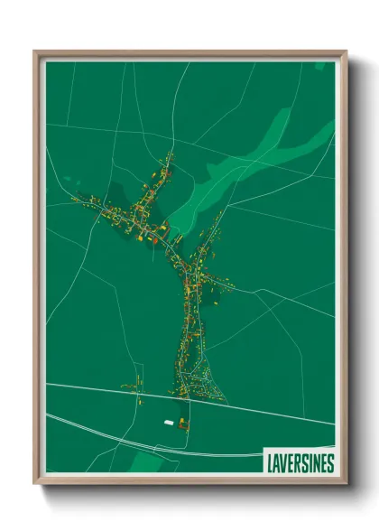 Une affiche de carte sur Laversines