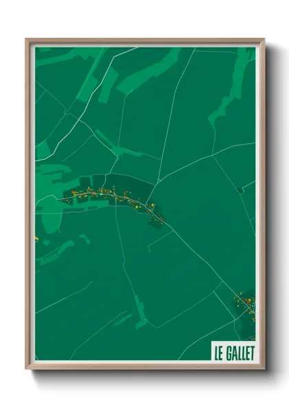 Une affiche de carte sur Le Gallet