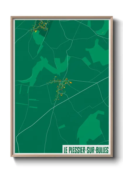 Une affiche de carte sur Le Plessier-sur-Bulles