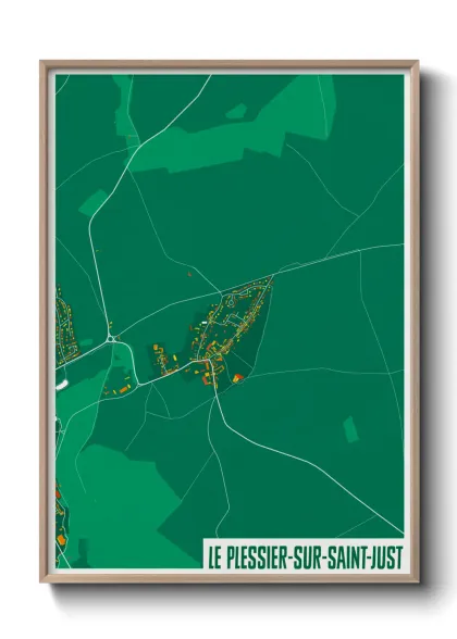 Une affiche de carte sur Le Plessier-sur-Saint-Just