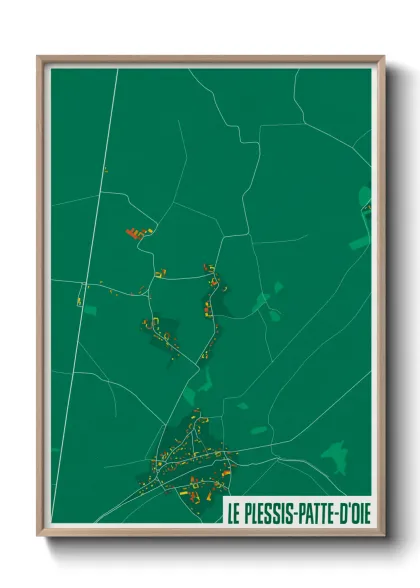 Une affiche de carte sur Le Plessis-Patte-d'Oie