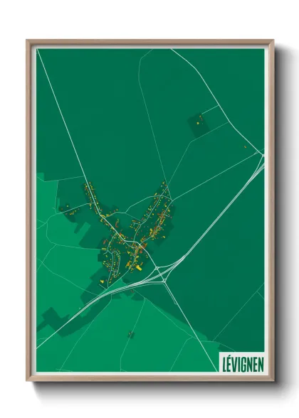 Une affiche de carte sur Lévignen