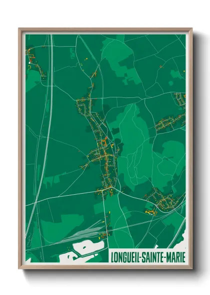 Une affiche de carte sur Longueil-Sainte-Marie