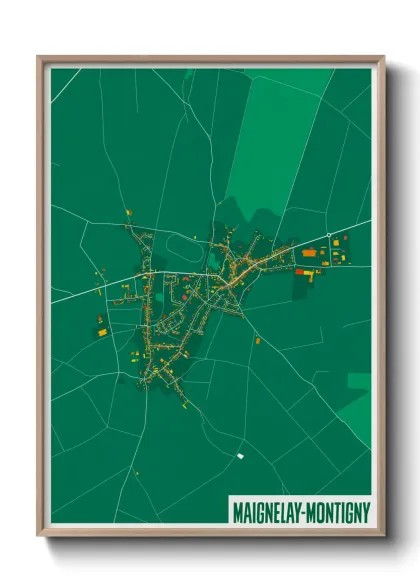 Une affiche de carte sur Maignelay-Montigny