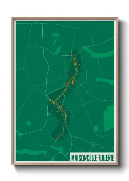 Une affiche de carte sur Maisoncelle-Tuilerie
