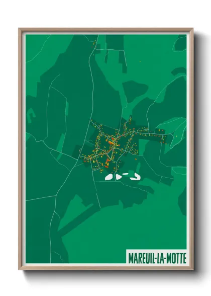 Une affiche de carte sur Mareuil-la-Motte