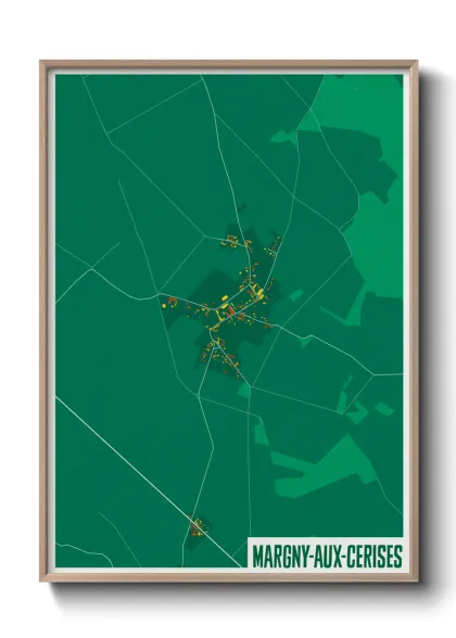 Une affiche de carte sur Margny-aux-Cerises