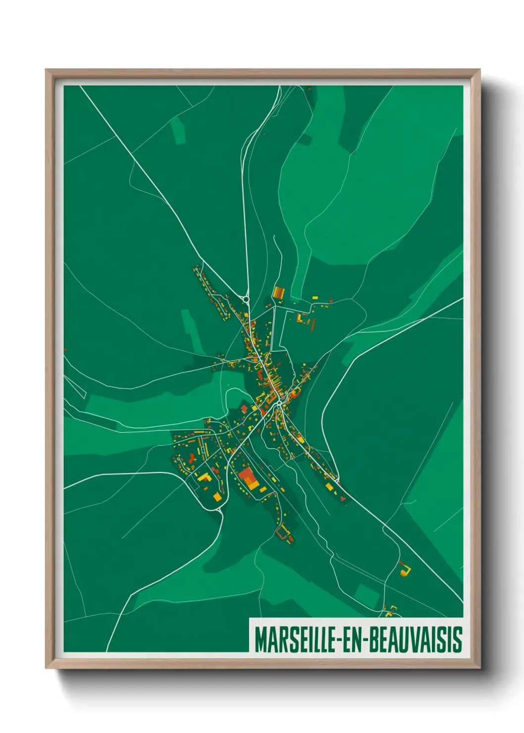 Un poster carte Marseille-en-Beauvaisis