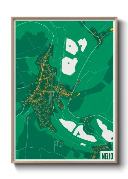 Une affiche de carte sur Mello