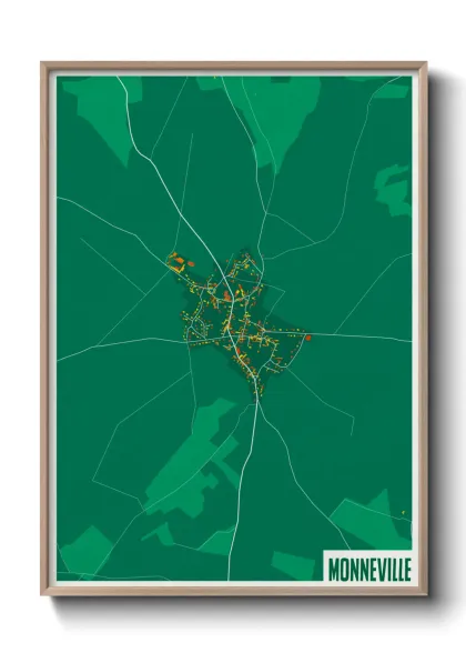Une affiche de carte sur Monneville