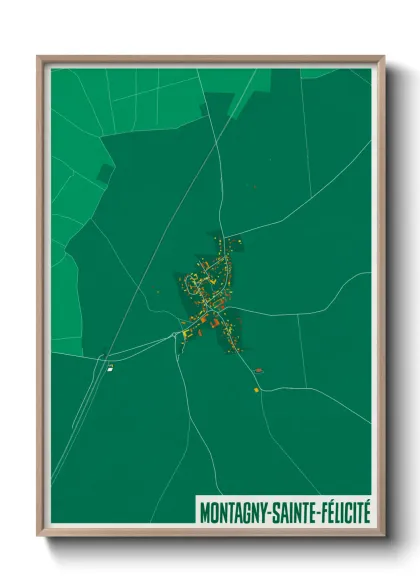 Une affiche de carte sur Montagny-Sainte-Félicité