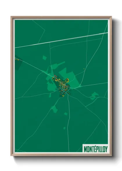 Une affiche de carte sur Montépilloy