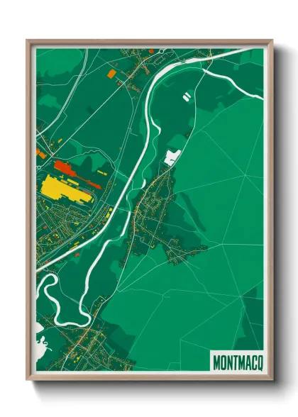 Une affiche de carte sur Montmacq