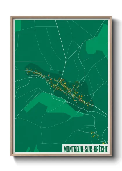 Une affiche de carte sur Montreuil-sur-Brêche