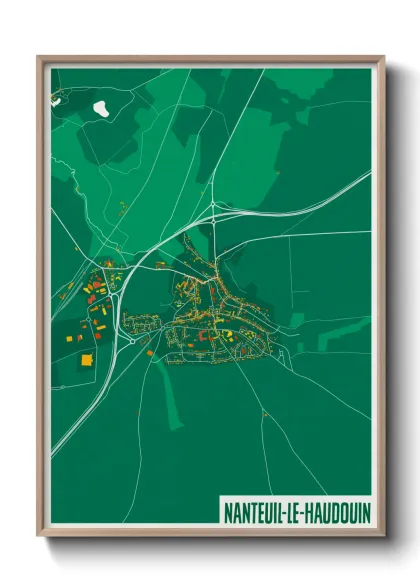 Une affiche de carte sur Nanteuil-le-Haudouin