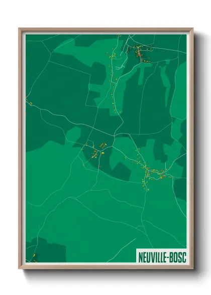 Une affiche de carte sur Neuville-Bosc