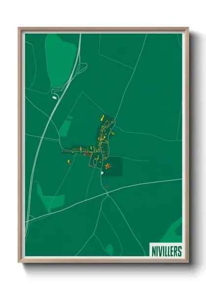 Une affiche de carte sur Nivillers