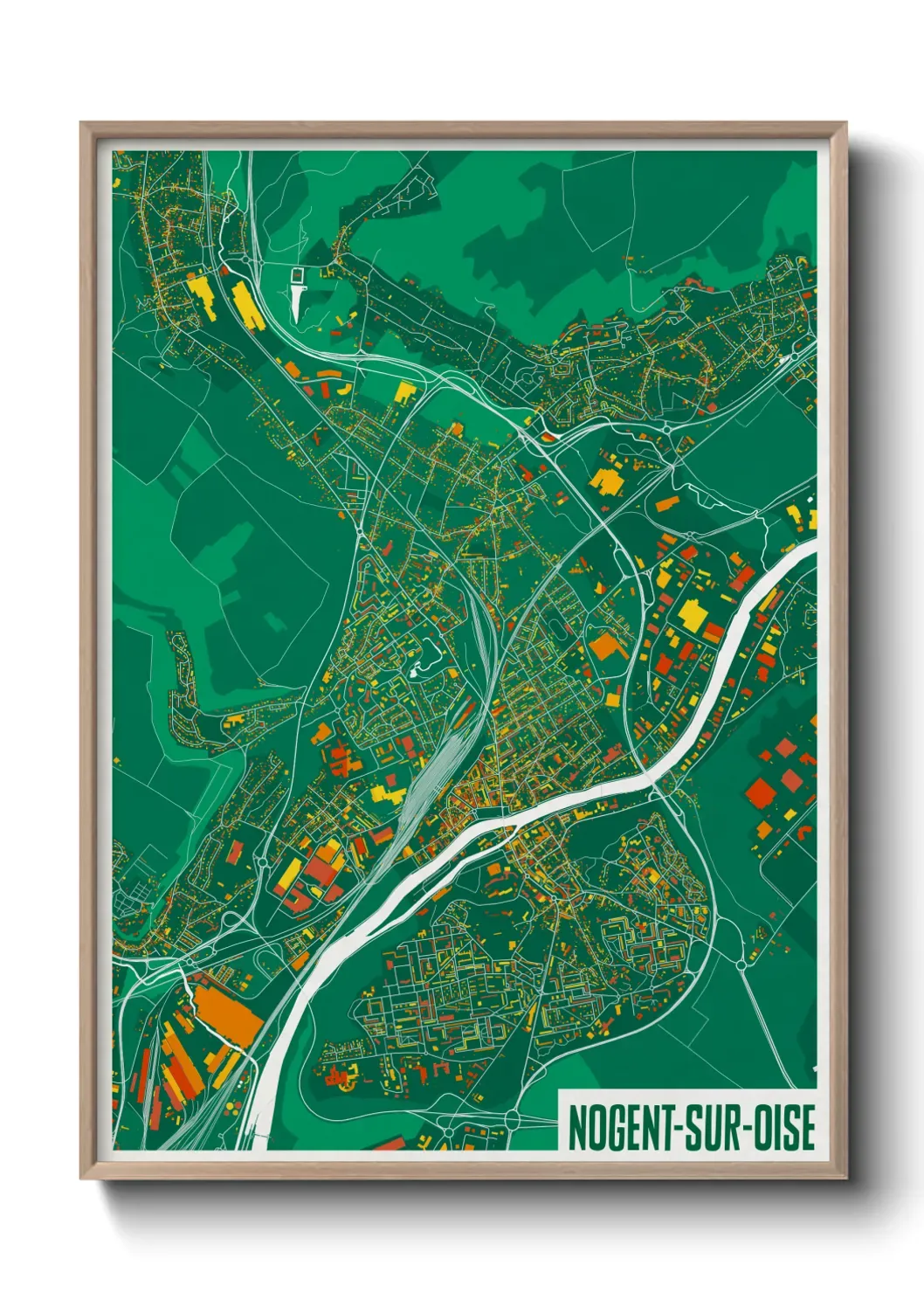 Un poster carte Nogent-sur-Oise