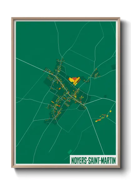 Une affiche de carte sur Noyers-Saint-Martin